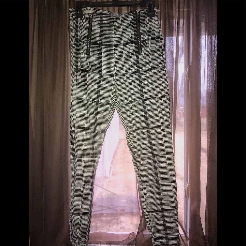 Plaid Black & White Pants